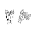 Arete Broquel Silueta de Buho con Circonia Plata .925