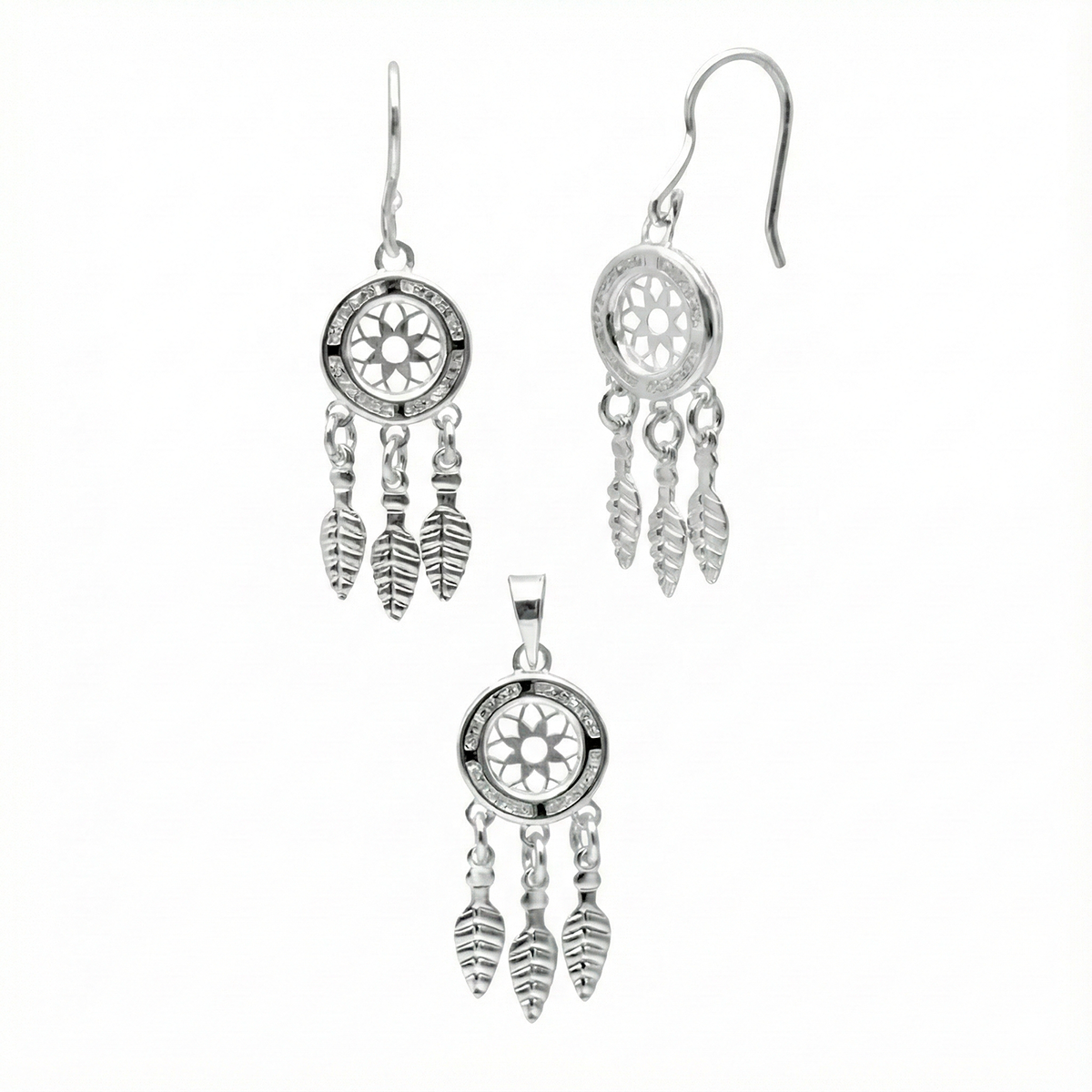 Juego de Atrapa Sueños con Circonias Plata .925