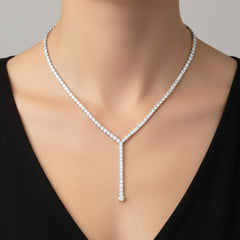 Collar Corbatero Circonias Plata .925 con Rodio