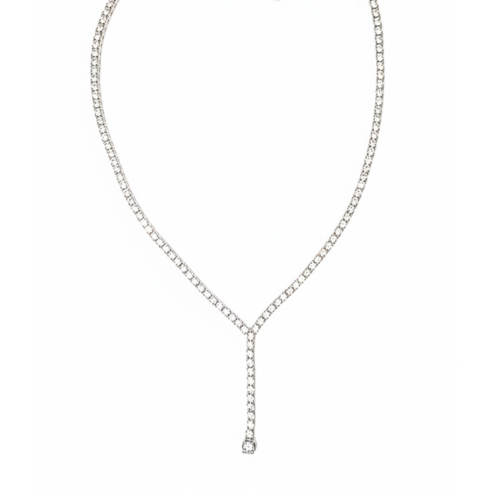 Collar Corbatero Circonias Plata .925 con Rodio