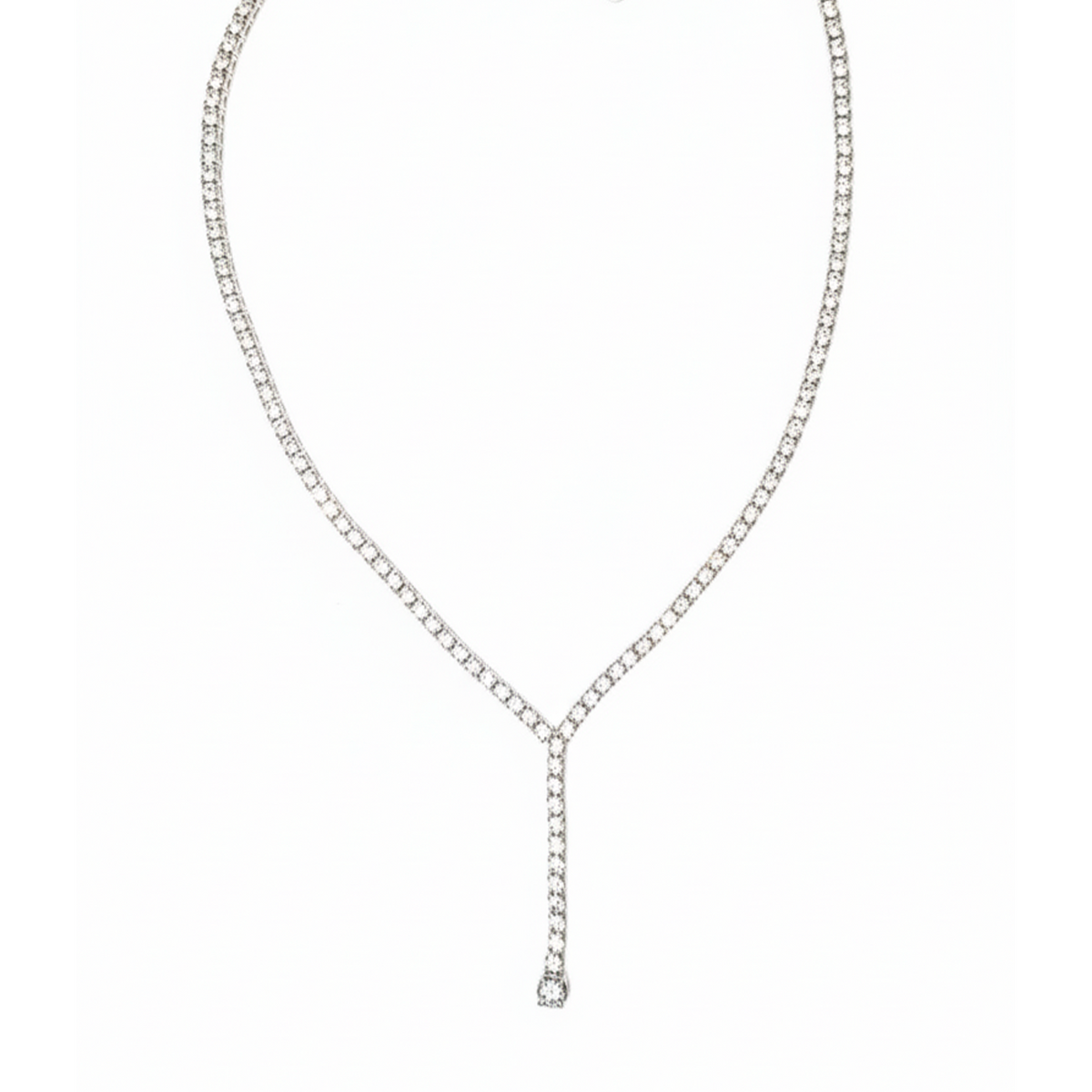 Collar Corbatero Circonias Plata .925 con Rodio