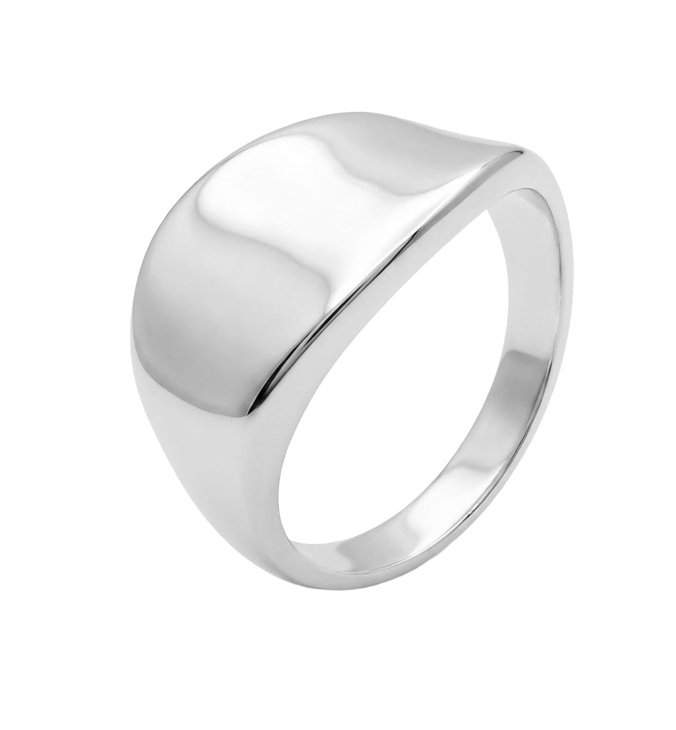 Anillo Liso Ola Hecho A Mano Plata .925