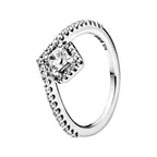 Anillo Pan 1:1 Deseos con Micro Circonias y Circonia Cuadrada , Plata .925