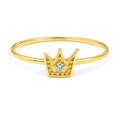 Anillo Corona con Circonia Oro 10K