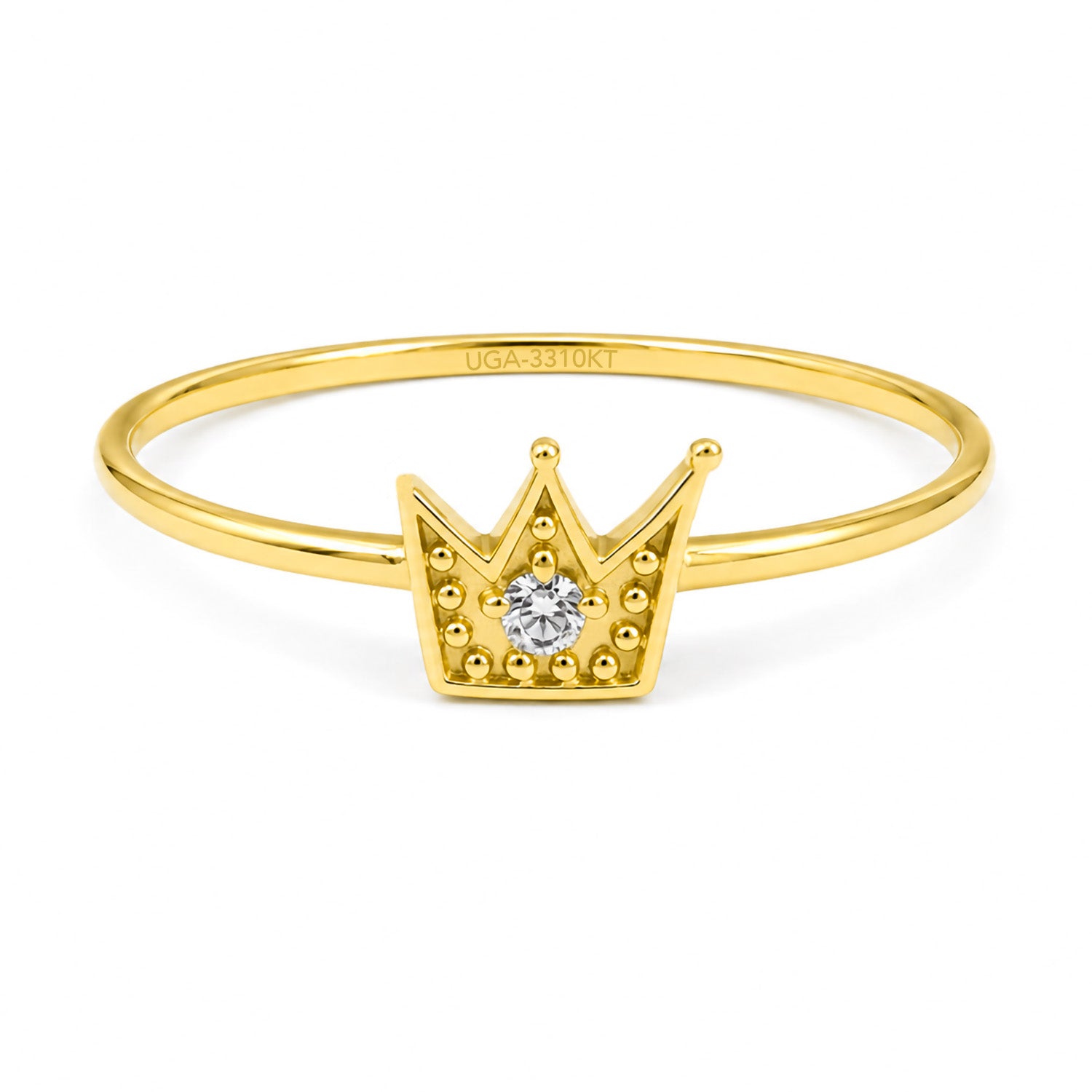 Anillo Corona con Circonia Oro 10K