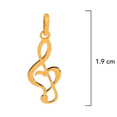 Dije Nota Musical con Corazon Oro 14K
