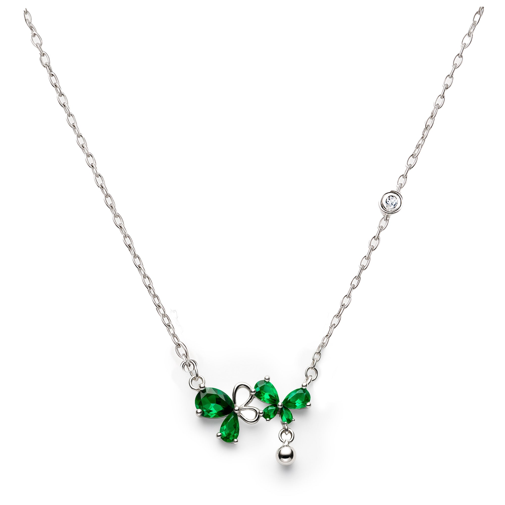 COLLAR MARIPOSAS PLATA .925
