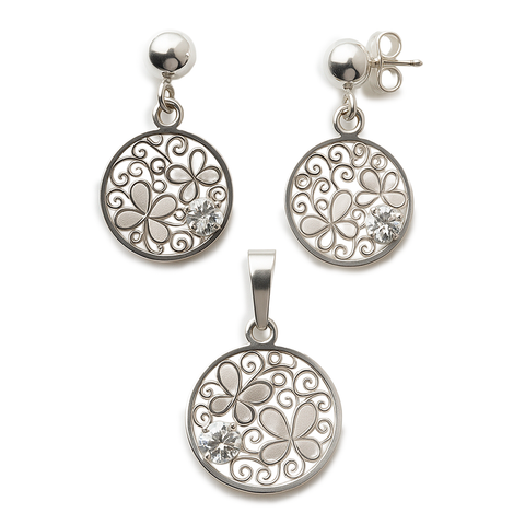 Set mariposa Plata .925