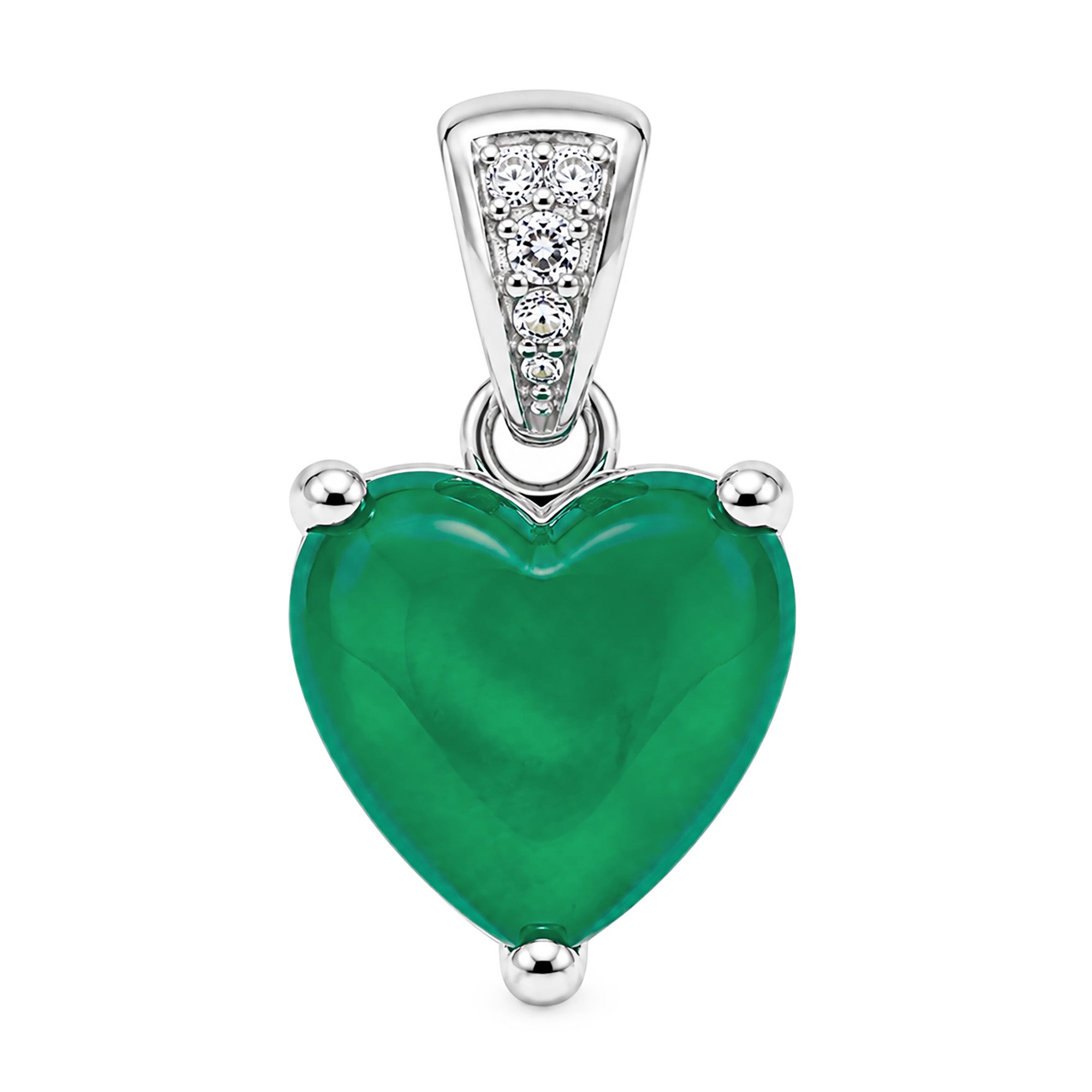 Dije Turmalina Paraiba Maxi Corazón con Circonias, Plata .925 con Rodio