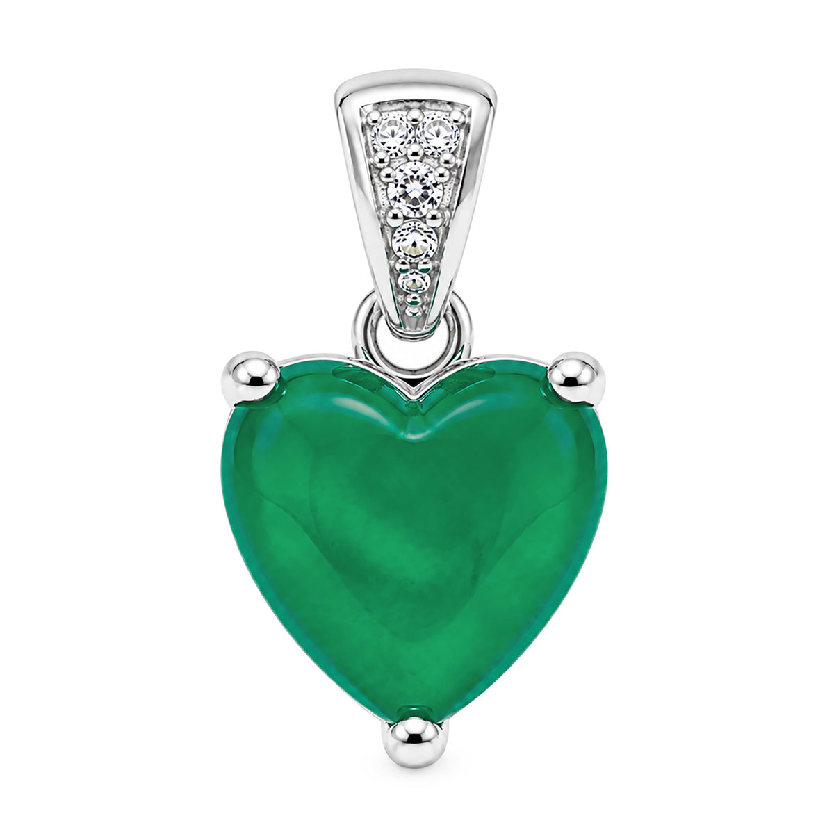 Dije Turmalina Paraiba Maxi Corazón con Circonias, Plata .925 con Rodio