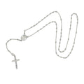 Rosario con Crucifijo y Virgen de Guadalupe Ovalada Plata .925