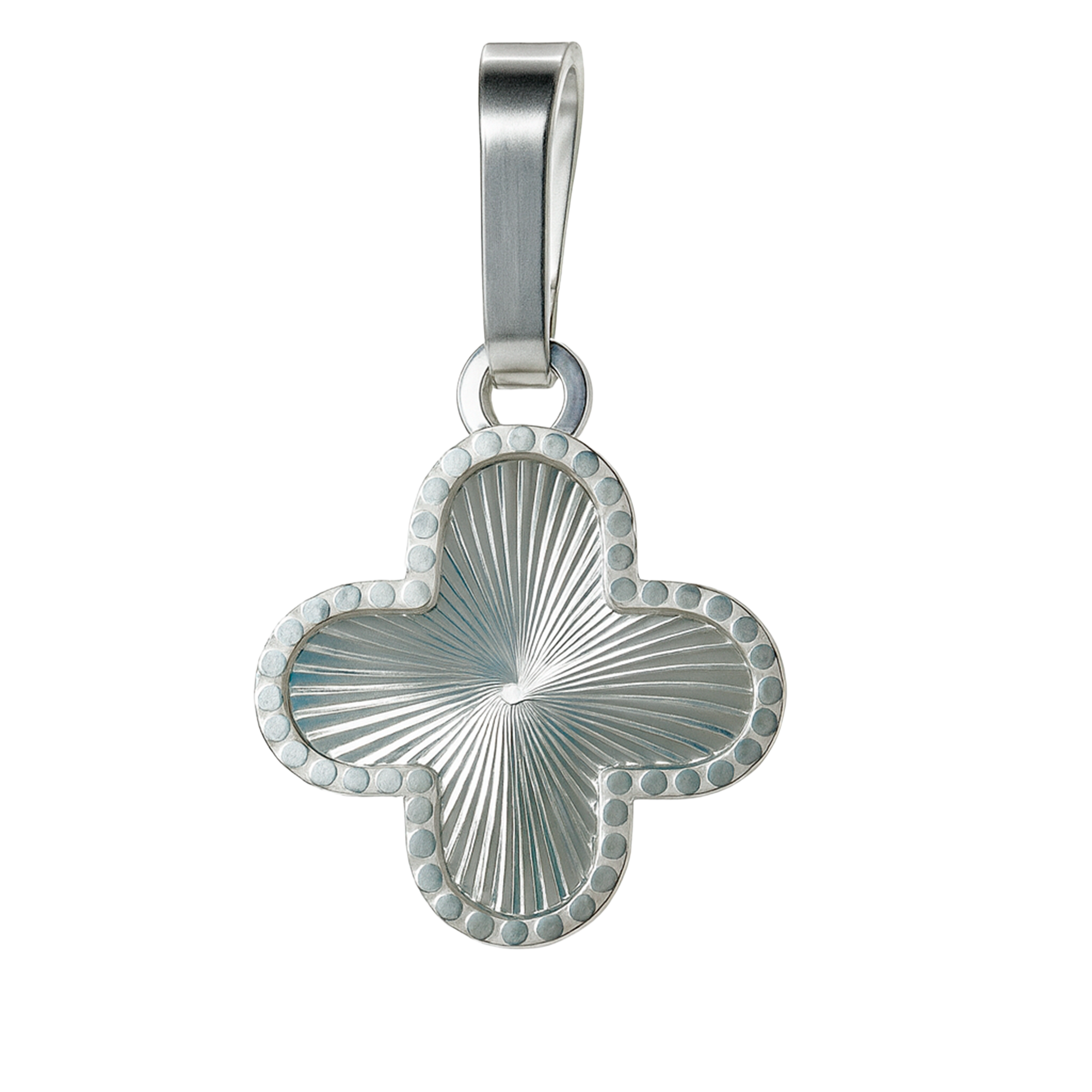 Dije Flor Inspirado Van C Diamantado de 2.7cm Plata .925