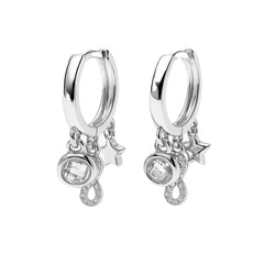 Huggies Figuras con Circonia y Micro Circonias Plata .925 con Rodio