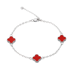 Pulsera Economica Delgada Flor Inspirada Van C Esmaltada Plata .925