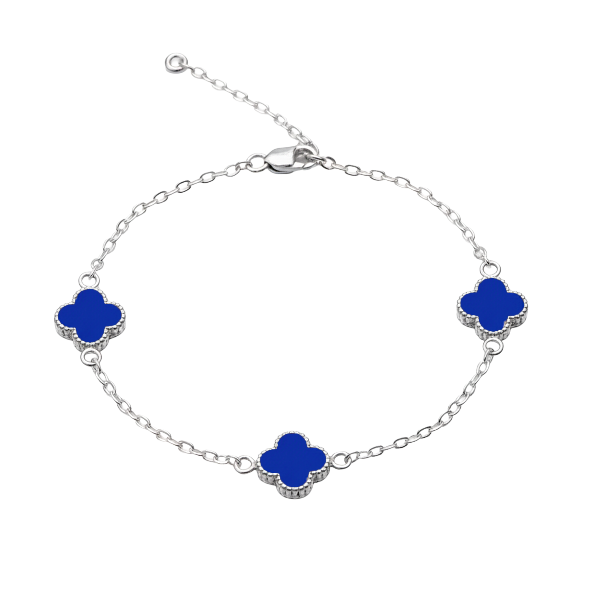 Pulsera Económica Delgada Hueca Flor Inspirada Van C Esmaltada Plata .925