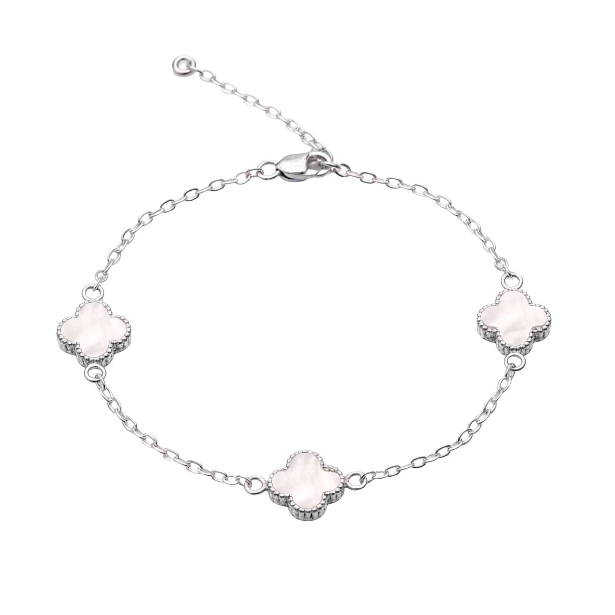 Pulsera Económica Delgada Hueca Flor Inspirada Van C Esmaltada Plata .925