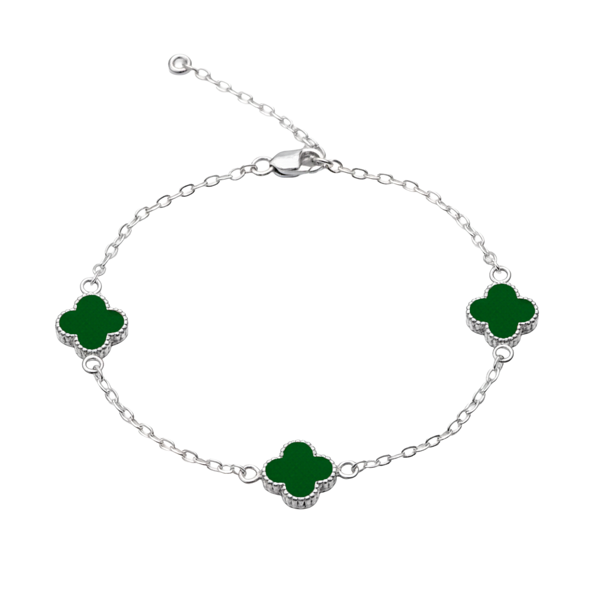 Pulsera Economica Delgada Flor Inspirada Van C Esmaltada Plata .925