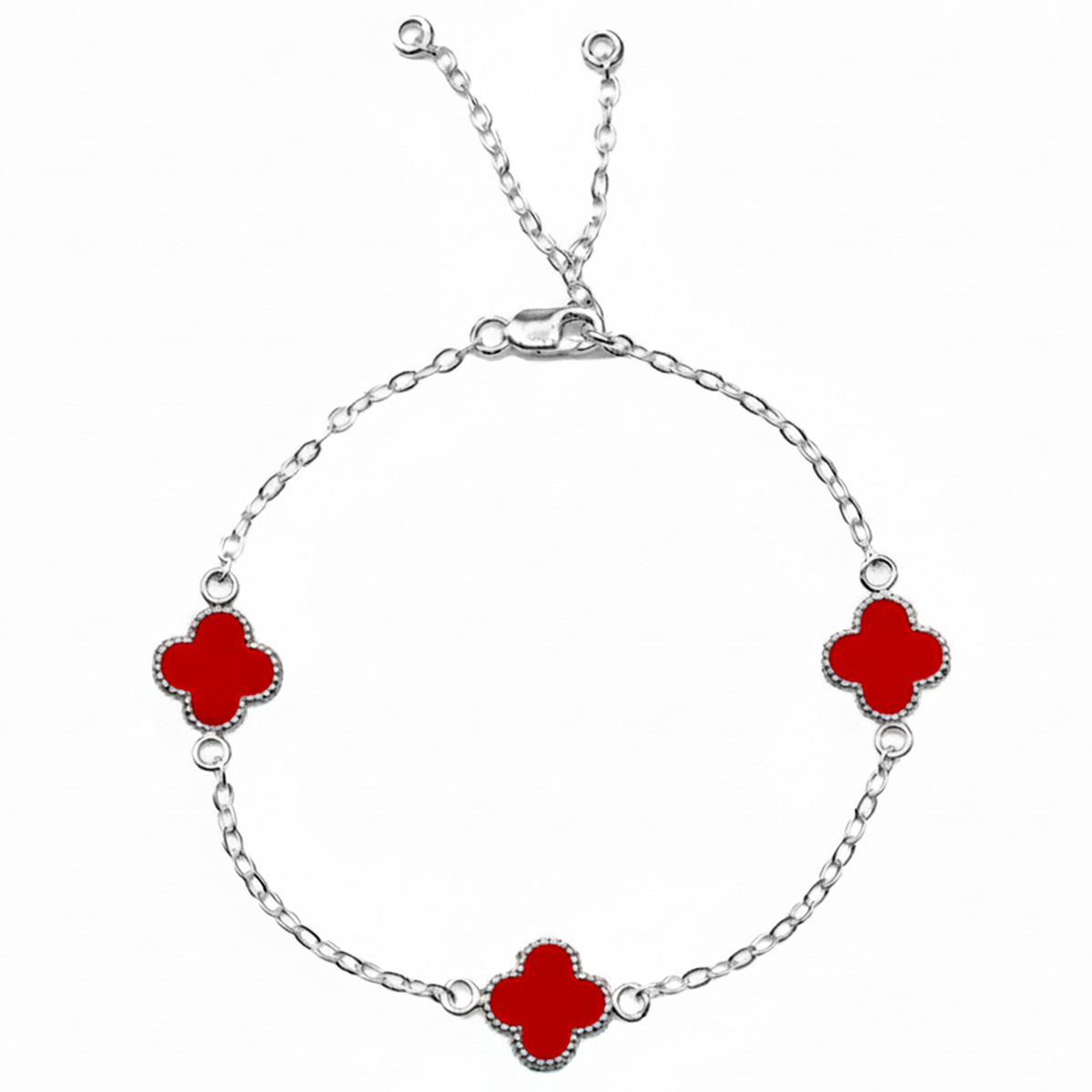 Pulsera Economica Flor Inspirada Van C Esmaltada Plata .925