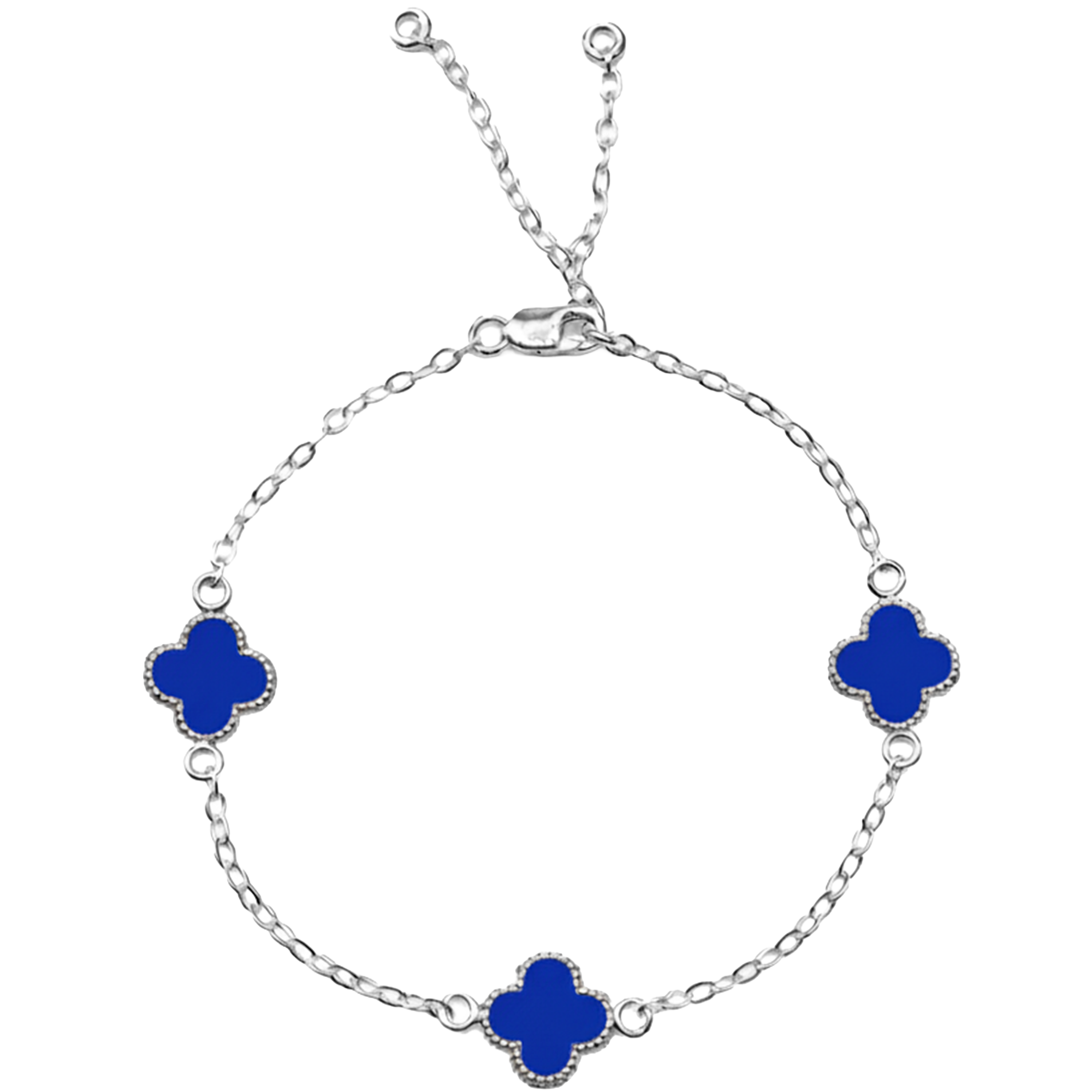 Pulsera Economica Flor Inspirada Van C Esmaltada Plata .925