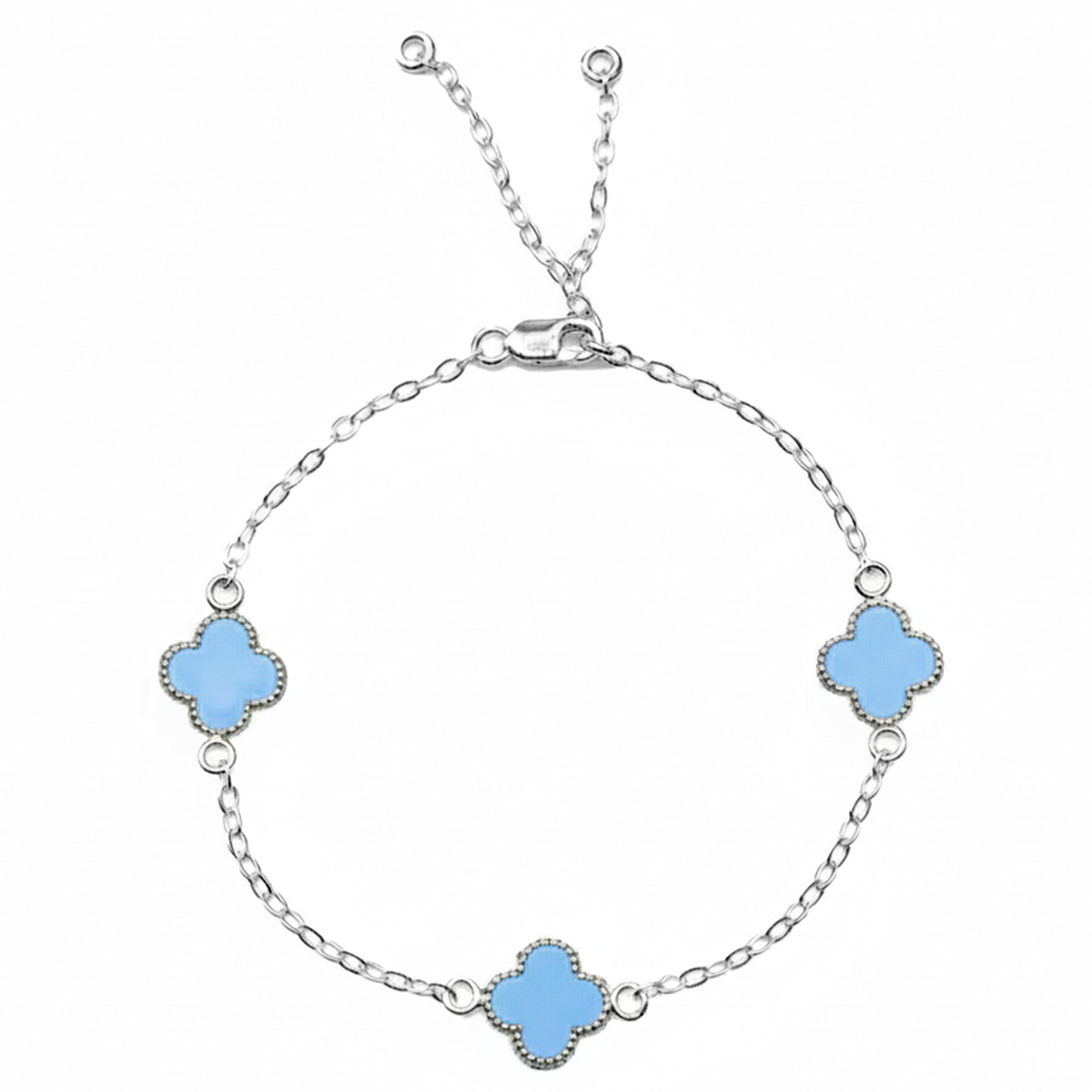 Pulsera Economica Flor Inspirada Van C Esmaltada Plata .925