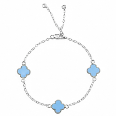 Pulsera Economica Flor Inspirada Van C Esmaltada Plata .925