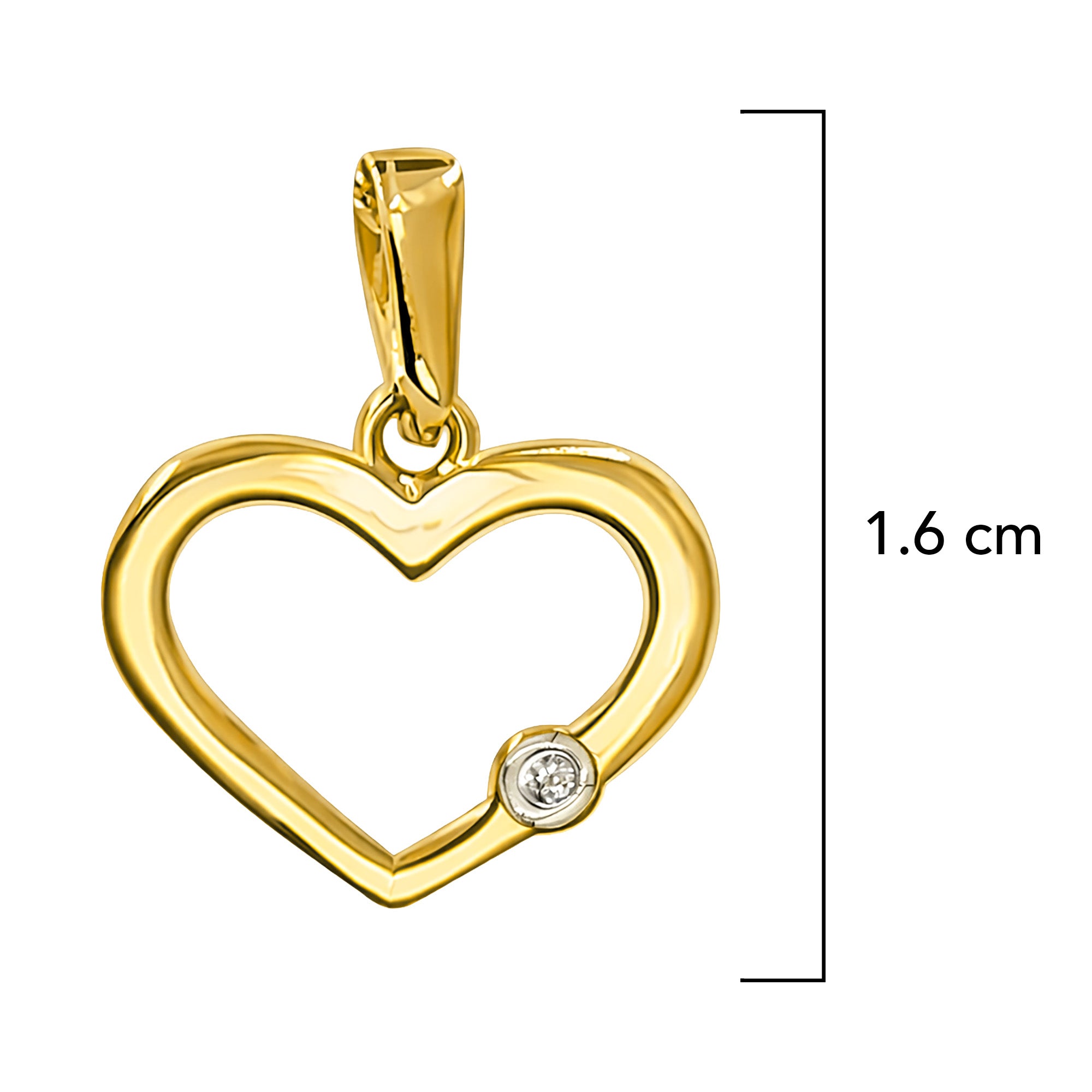 Dije Silueta de Corazón con Circonia Oro 10K