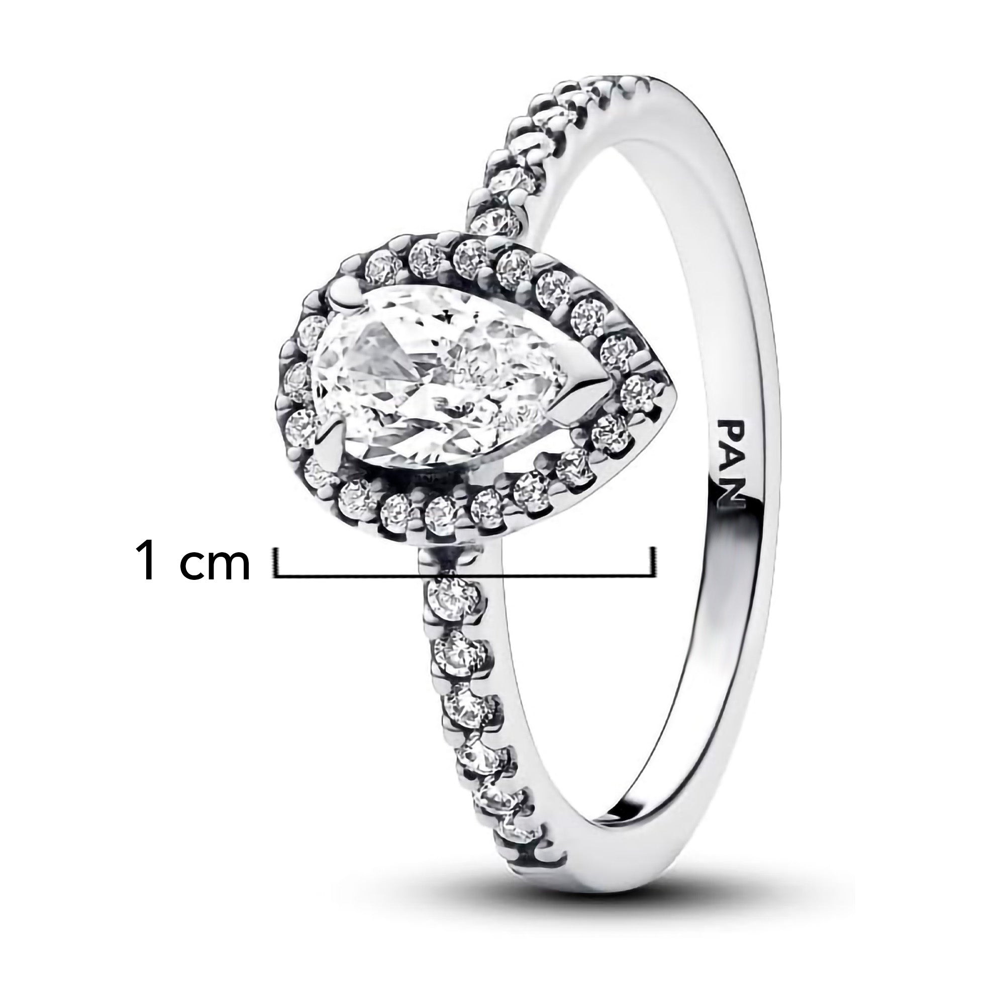 Anillo Pan 1:1 Circonia Semilla con Micro Circonias, Plata .925