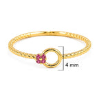 Anillo Torzal con Flor de Micro Circonias Oro 10K