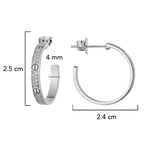 Arracada Inspirada Cartier 1:1 Amor con Circonias, Plata .925 con Baño de Rodio