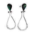 Arete Largo Estilo Gota con Piedras Naturales Plata .925