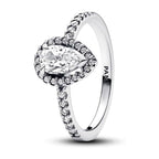 Anillo Pan 1:1 Circonia Semilla con Micro Circonias, Plata .925