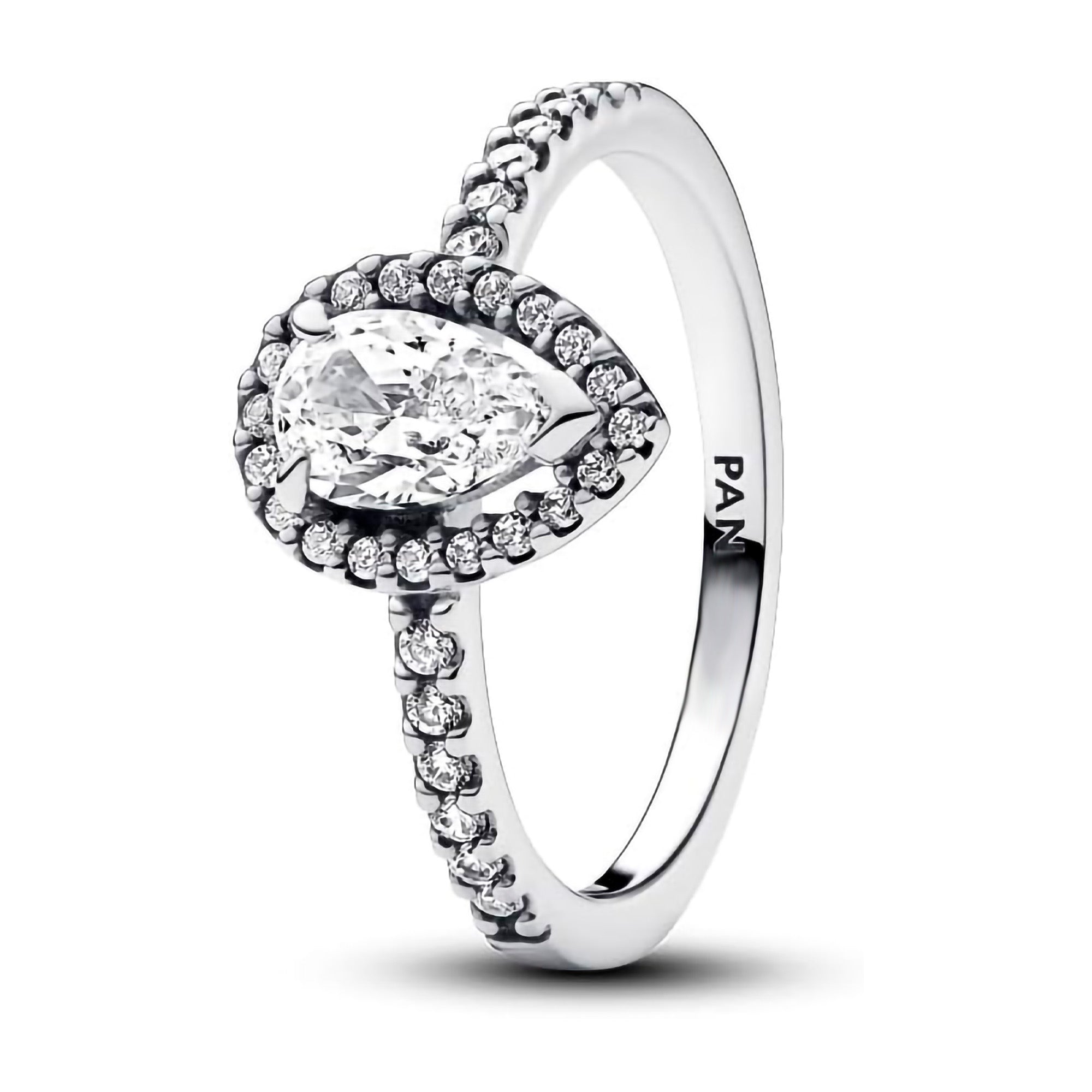 Anillo Pan 1:1 Circonia Semilla con Micro Circonias, Plata .925