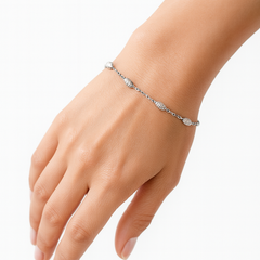 Pulsera Estilo Barrilito Diamantado Plata .925