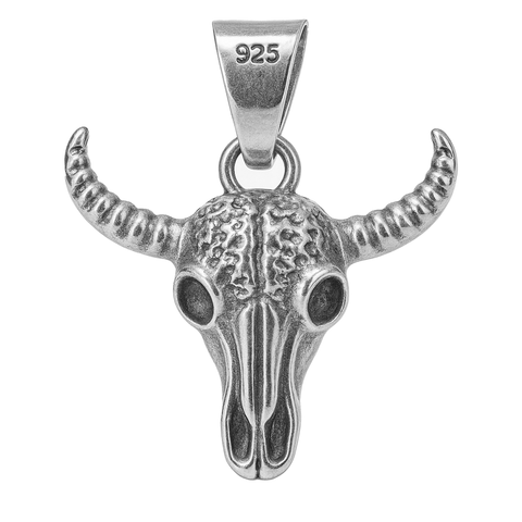 Dije craneo toro Plata .925