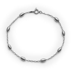 Pulsera Estilo Barrilito Diamantado Plata .925