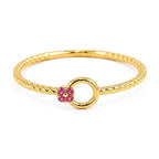 Anillo Torzal con Flor de Micro Circonias Oro 10K