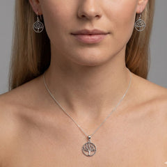 Juego Árbol de la Vida Oxidado Plata .925