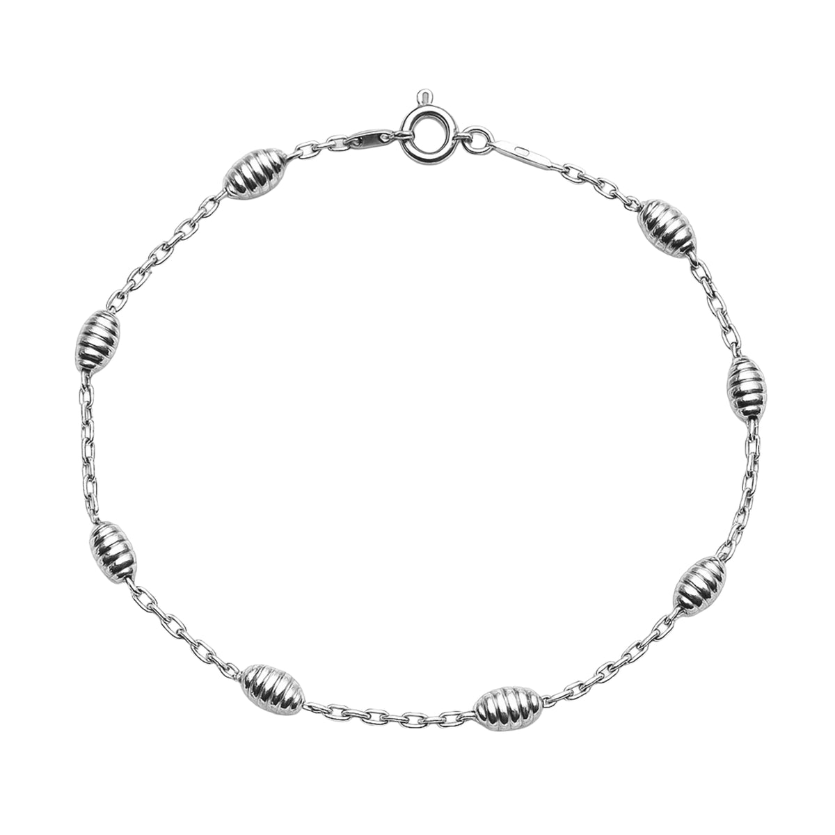 Pulsera Estilo Barrilito Diamantado Plata .925