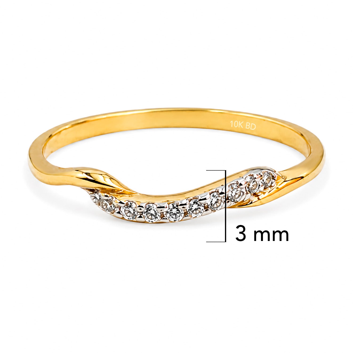 Anillo Entrelazado con Circonias Oro 10K