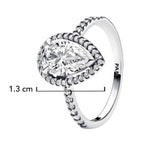 Anillo Pan 1:1 Circonia Semilla Grande con Micro Circonias, Plata .925