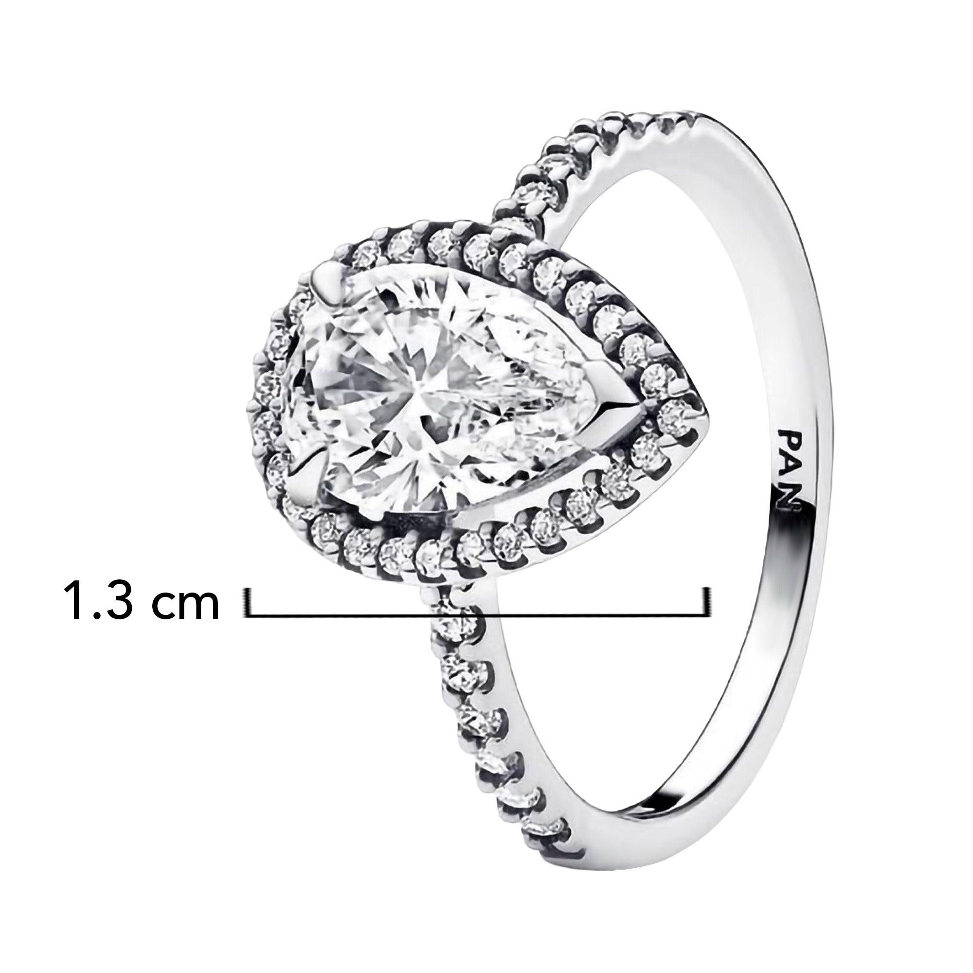 Anillo Pan 1:1 Circonia Semilla Grande con Micro Circonias, Plata .925