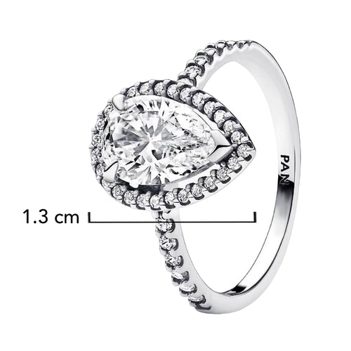 Anillo Pan 1:1 Circonia Semilla Grande con Micro Circonias, Plata .925