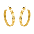 Arracada Inspirada Cartier 1:1 Amor Grande Lisas, Plata .925 con Baño de Oro 18k
