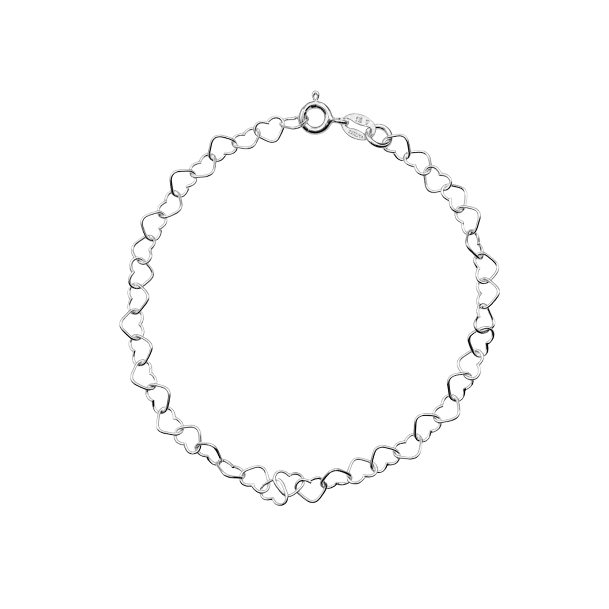 Pulsera Silueta de Corazones Plata .925