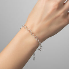 Pulsera Silueta de Corazones Plata .925