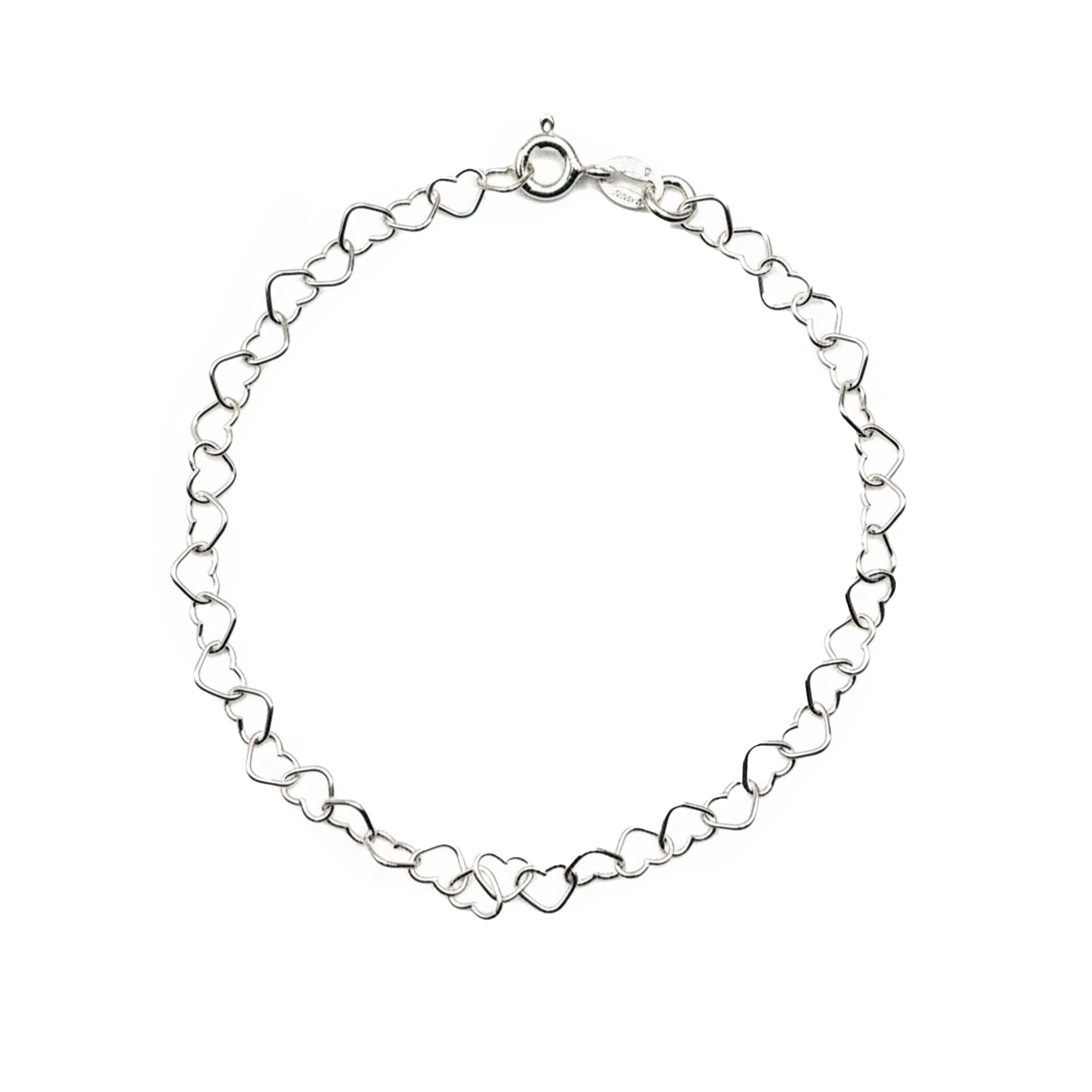 Pulsera Silueta de Corazones Plata .925