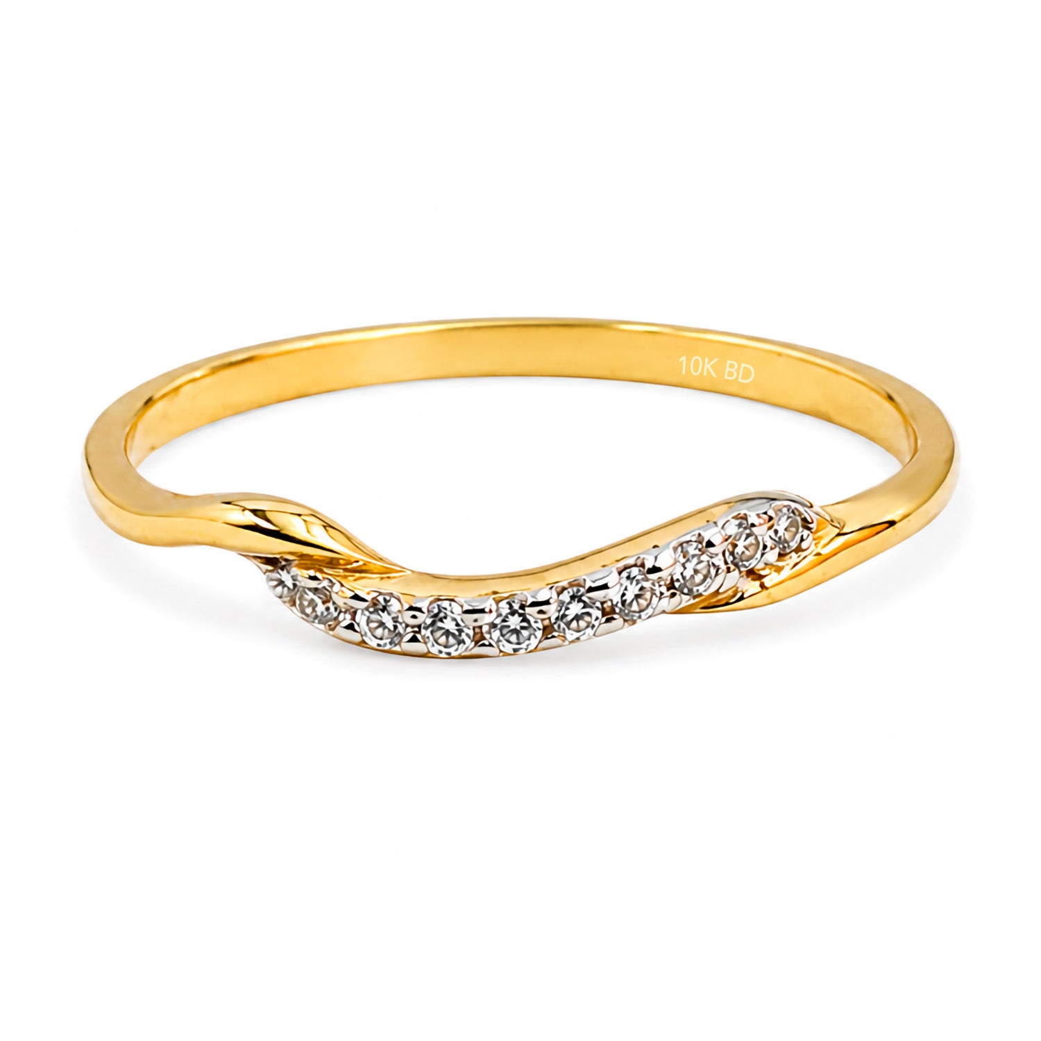 Anillo Entrelazado con Circonias Oro 10K