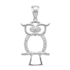 Dije de Buho con Circonias Plata .925