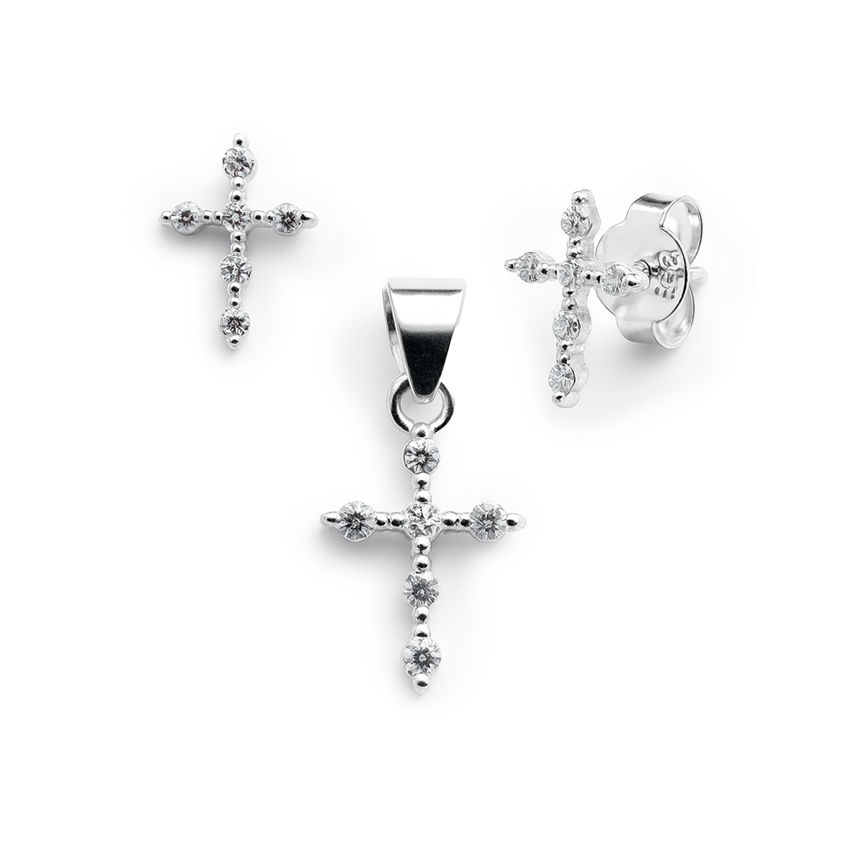 Set cruz Plata .925