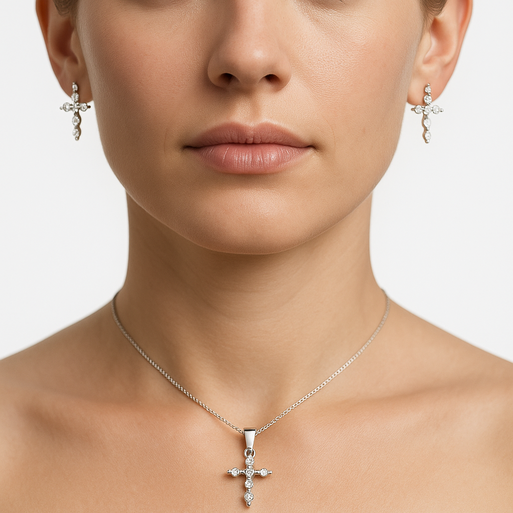 Set cruz Plata .925
